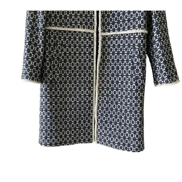ZARA WOMAN BLUE PRINTED COAT BOHEMIAN JACQUARD JACKET 'LONG COAT' SZ XS - Picture 10 of 16